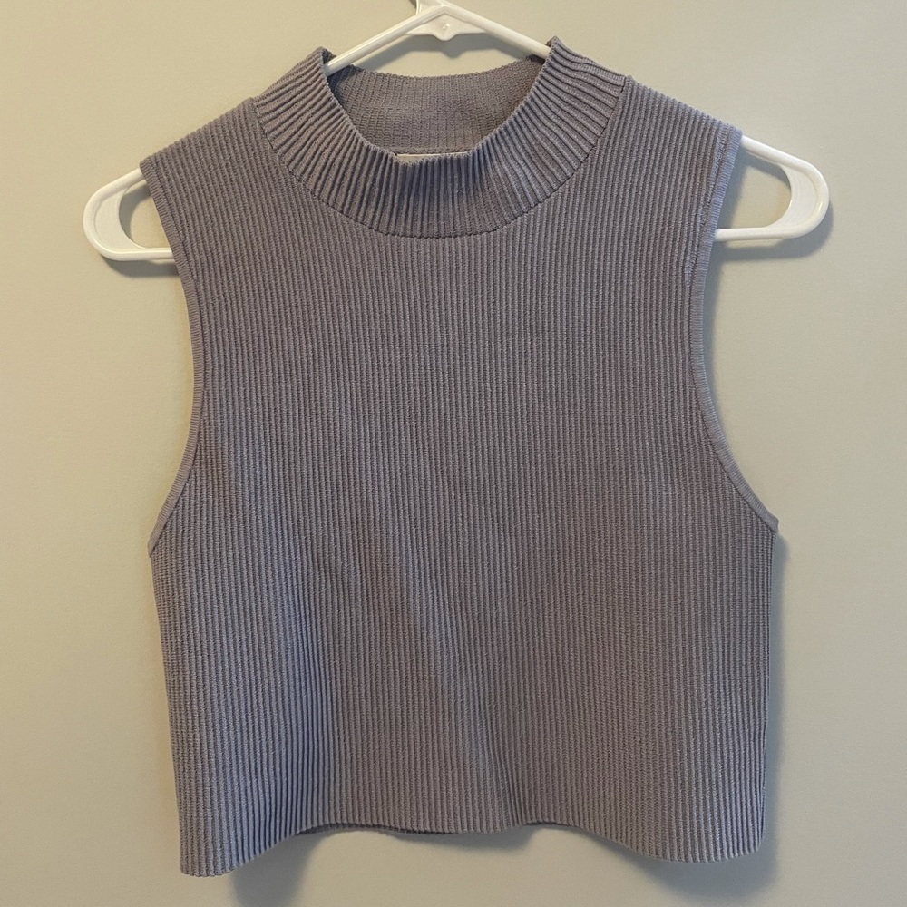 Babaton sculpt knit mock-neck tank top